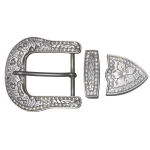 BUCKLE BELT SET 1 1/2 38mm ANTIQUE SILVER
