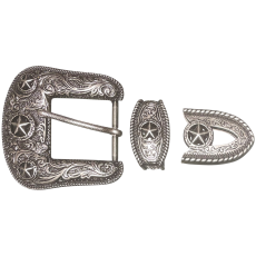 BUCKLE BELT SET 1 1/2 38mm STAR ANTIQUE NICKEL