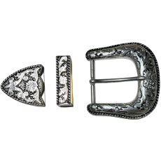 BUCKLE BELT SET BLACK INLAY1 1/2 38mm