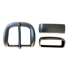 BUCKLE BELT SET 1 1/2 38mm ANTIQUE SILVER