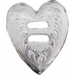 Concho Heart 1 1/2  Slotted  S/sil/plate