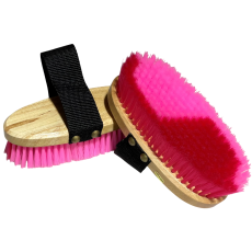 WOODEN BACK BRUSH RED & PINK