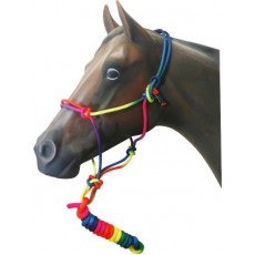 Knotted Rope Halter Multi Col Lead