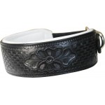 Dog Collar Hand Tooled Black 26 