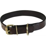 Dog Collar Brown Brass Fitt  1 1/4  X 26