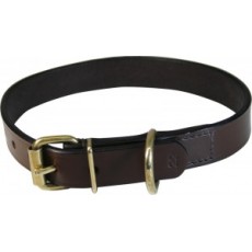 Dog Collar Brown Brass Fitt  1 1/4  X 26