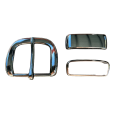 BUCKLE BELT SET 1 1/2 38mm CHROME