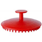 Plastic Curry Comb Round Red