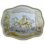 Buckle Horse and Rider 3 3/4 X 4 3/4