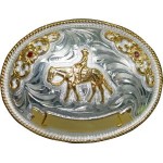 Buckle Horse And Rider 3 1/4x 4ribbon