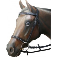 Snaffle Bridle Bk Rhinestone Miniature