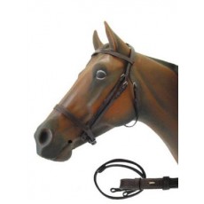 Snaffle Bridle W/reins Black Pony