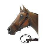 Snaffle Bridle W/reins Black Cob