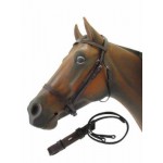 Snaffle Bridle W/reins Brown Pony