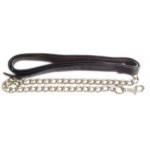 Leather Lead W/chain Black