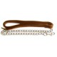 Leather Lead W/chain Brown