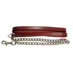 Leather Lead W/chain Havana