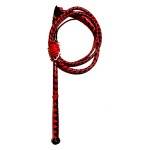 Kangaroo Hide Two Tone Stockwhip 6ft x 8pl Red Belly Black (Black and Red)