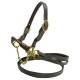 Cattle Halter Brown Brass Two Leads Lge