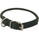 Dog Collar Round Leather Black 1/2x14