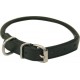 Dog Collar Round Leather Black 3/4x18