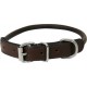 Dog Collar Round Leather Brown 5/8x16