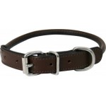 Dog Collar Round Leather Brown 3/4x18