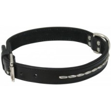 Dog Collar Ss Deco Black 1 1/4x24