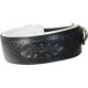 Dog Collar Hand Tooled Black 22