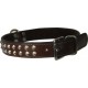 Dog Collar Np Deco Studs Brown 1 1/4x18