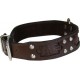 Dog Collar W/inlay Brown 1 1/2 X 18