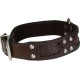 Dog Collar W/inlay Brown 1 1/2 X 22