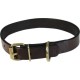 Dog Collar Brown Brass Fitt  3/8 X 12