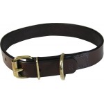 Dog Collar Brown Brass Fitt  1 1/4 X 24